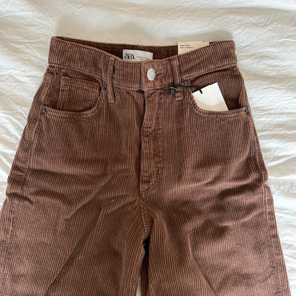 Zara Wide Leg corduroy brown pants